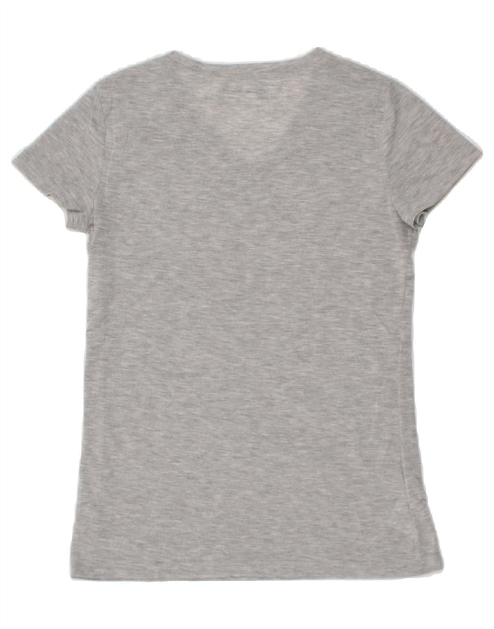 EDDIE BAUER Womens T-Shirt Top UK 12 Medium Grey Cotton Vintage Eddie Bauer and Second-Hand Eddie Bauer from Messina Hembry 