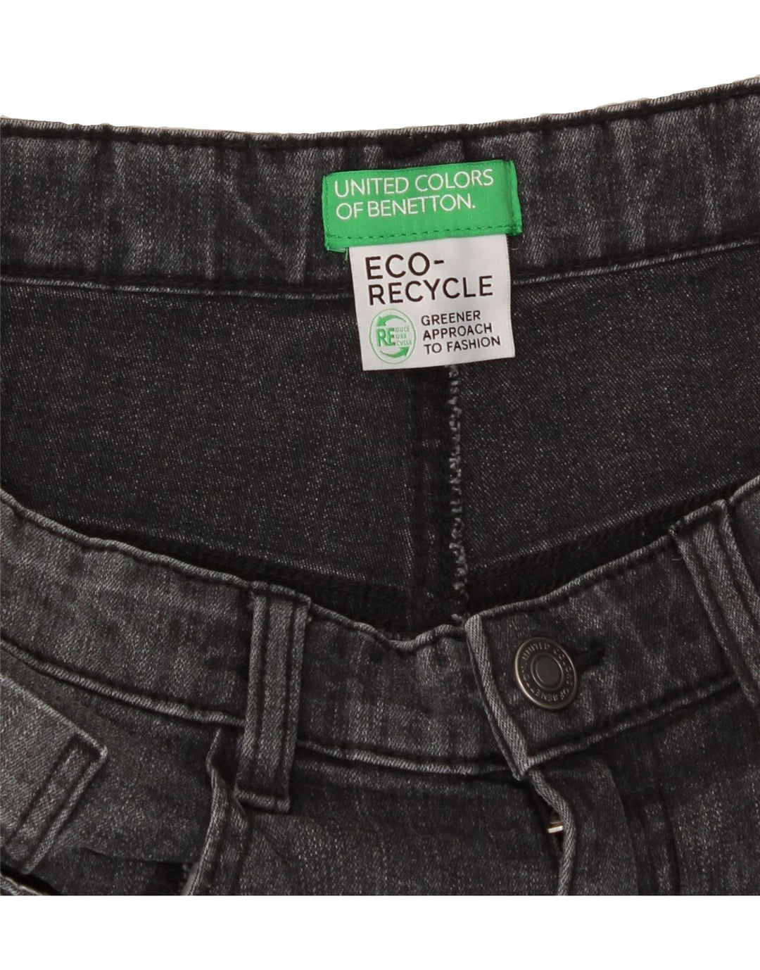 BENETTON Boys Denim Shorts 15-16 Years W28 Grey Vintage Benetton and Second-Hand Benetton from Messina Hembry 