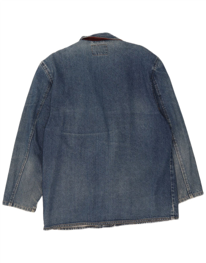 Vintage Herre 1 knap Denim Blazer Jacket IT 48 Medium Blue Bomuld