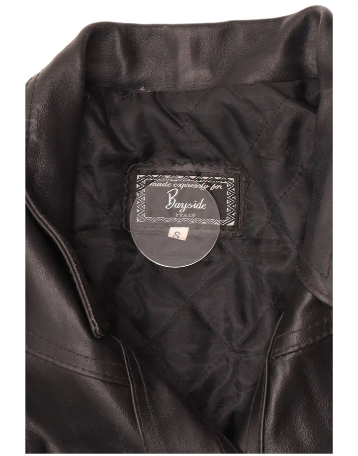 Bayside Chaqueta de cuero para mujer UK 10 Small Black
