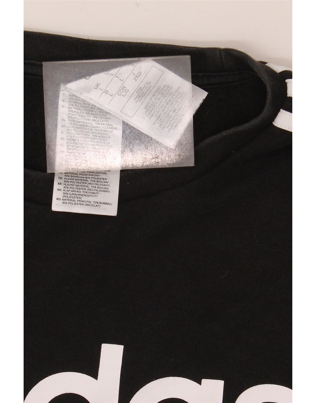 Adidas Mens Graphic Sweatshirt Jumper Large Black Cotton