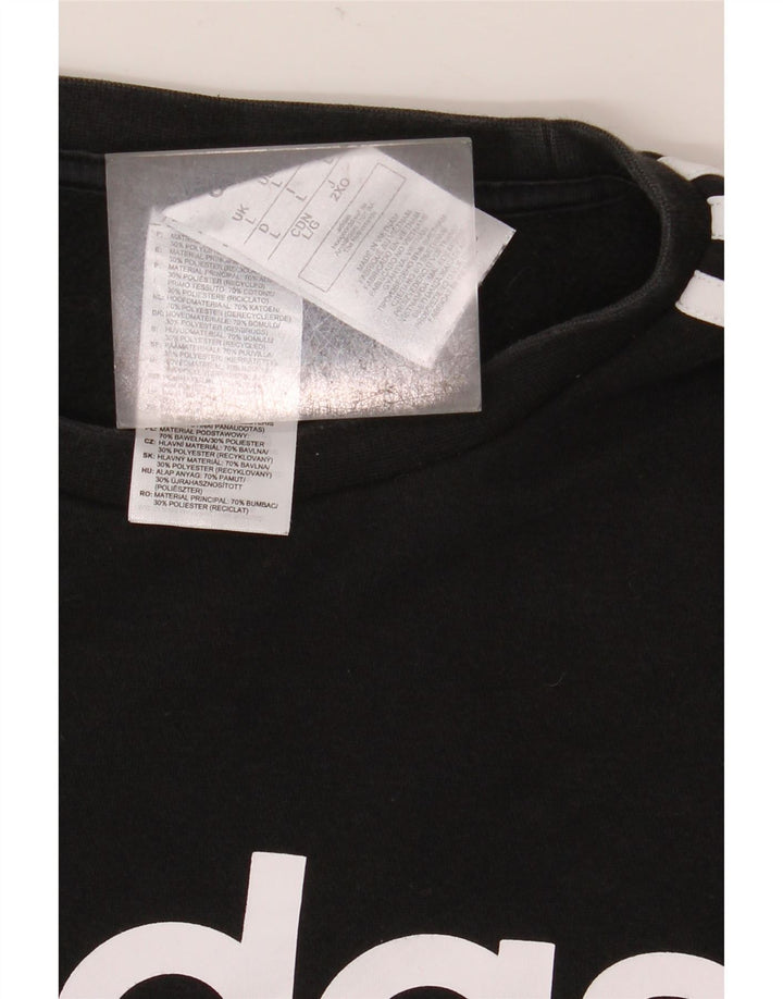 Adidas Mens Graphic Sweatshirt Jumper Large Black Cotton