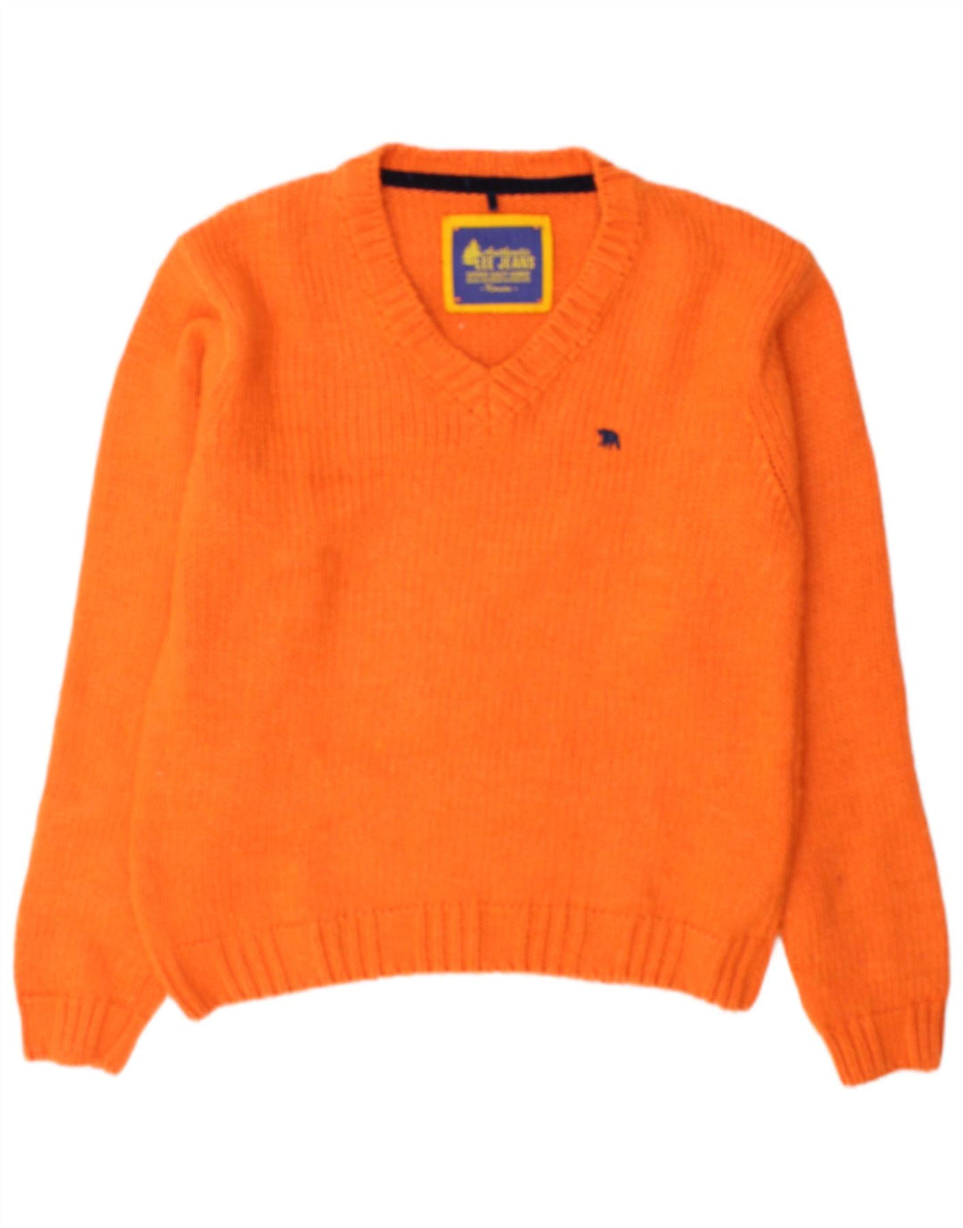 Lee Herren-Pullover mit V-Ausschnitt, mittelorangefarbenes Acryl
