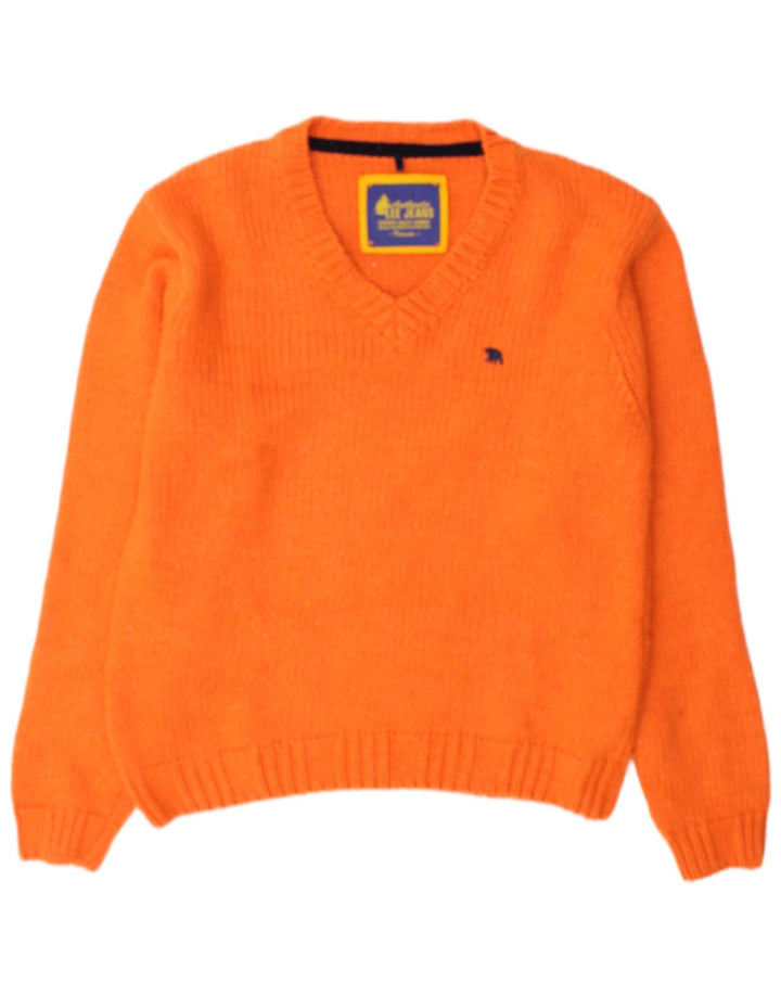 Lee Herren-Pullover mit V-Ausschnitt, mittelorangefarbenes Acryl