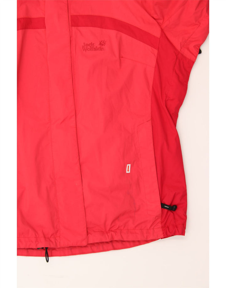 JACK WOLFSKIN Womens Oversized Rain Jacket UK 18 XL  Red Polyamide Vintage Jack Wolfskin and Second-Hand Jack Wolfskin from Messina Hembry 