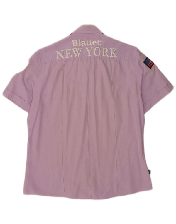 Blauer Mens Graphic Short Sleeve Shirt XL Purple Cotton