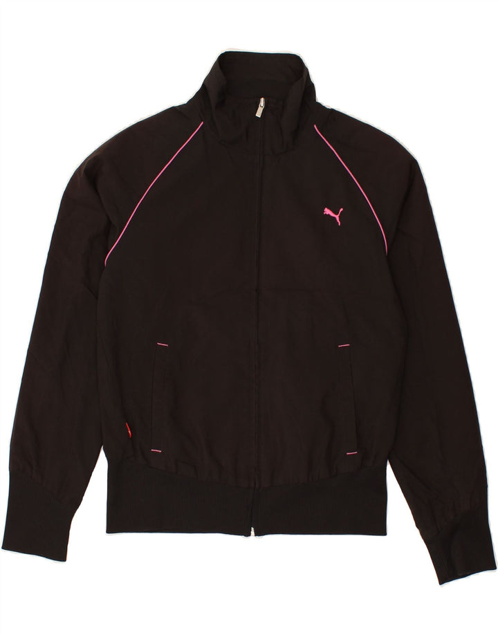 PUMA Womens Tracksuit Top Jacket UK 12 Medium Black | Vintage Puma | Thrift | Second-Hand Puma | Used Clothing | Messina Hembry 
