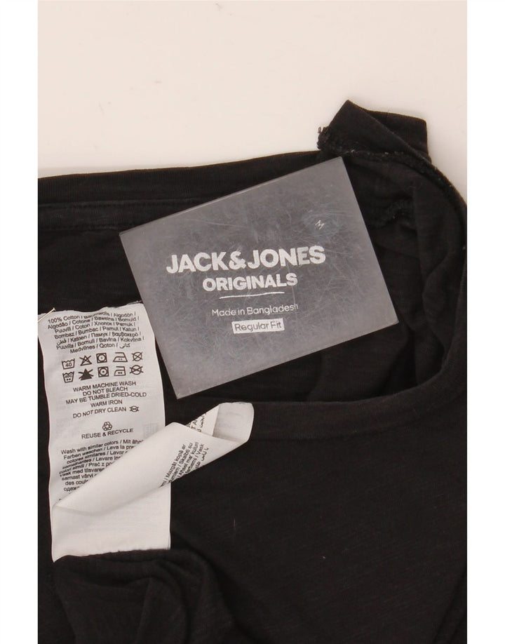 Jack & Jones Mens Regular Fit T-Shirt Top Medium Black Cotton