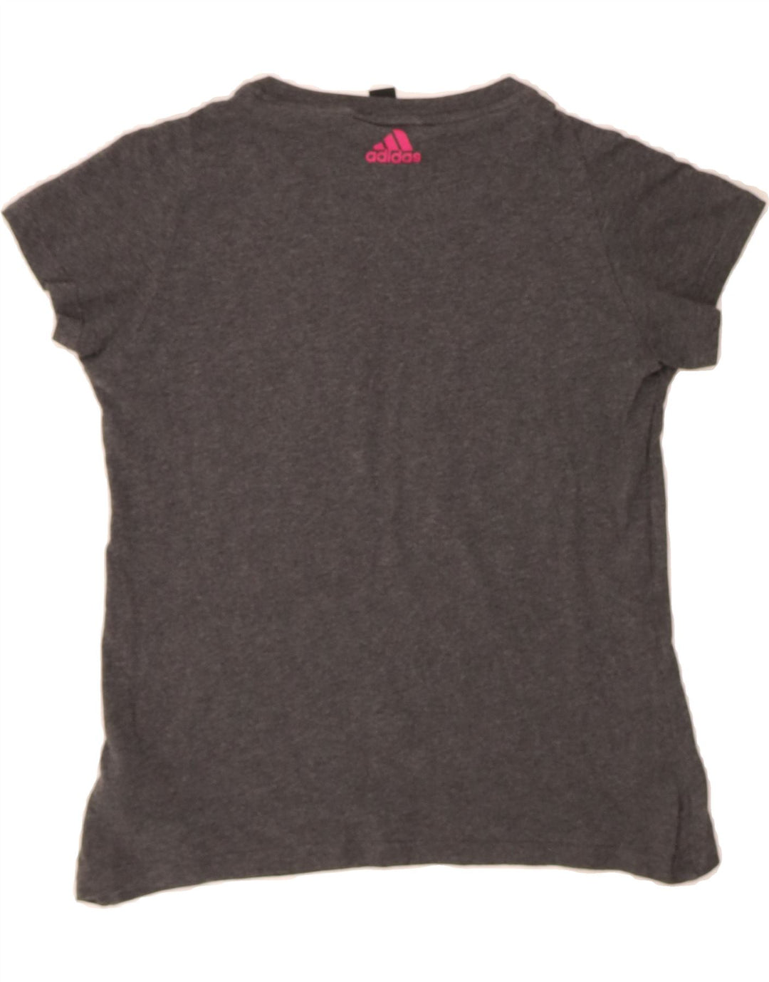 ADIDAS Womens Graphic T-Shirt Top UK 12/14 Medium Grey Polyester Vintage Adidas and Second-Hand Adidas from Messina Hembry 