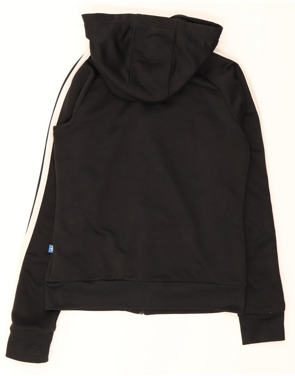 Adidas Damen Zip Hoodie Pullover UK 8 Small Schwarz Polyester