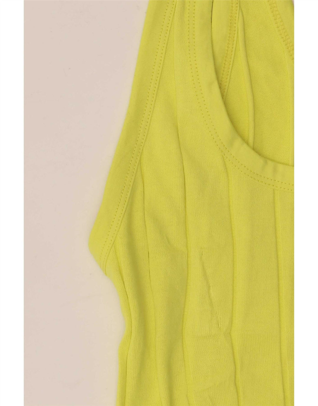 Massimo Dutti Womens Vest Top UK 8 Small Yellow Cotton