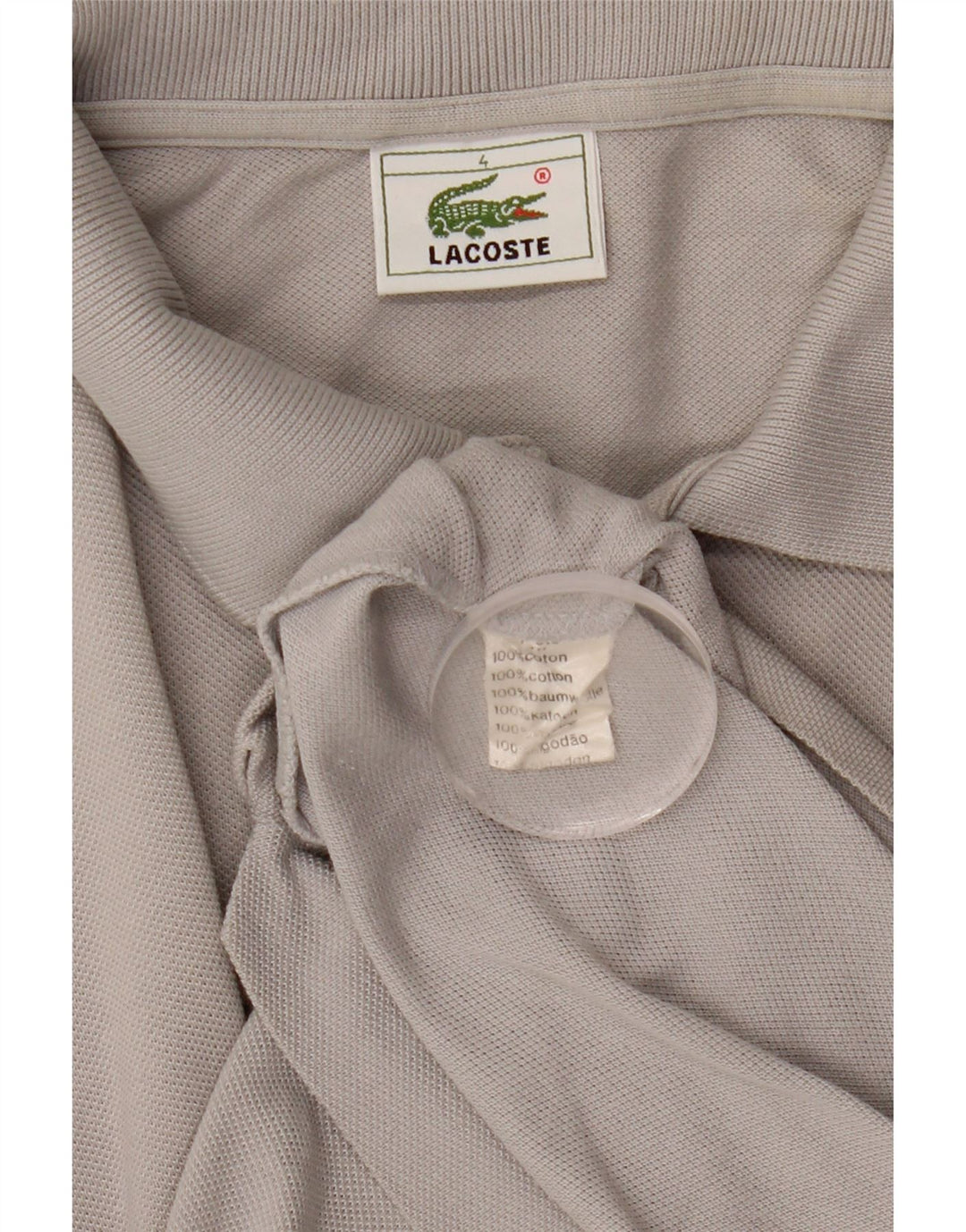 Polo da uomo Lacoste taglia 4 in cotone grigio medio