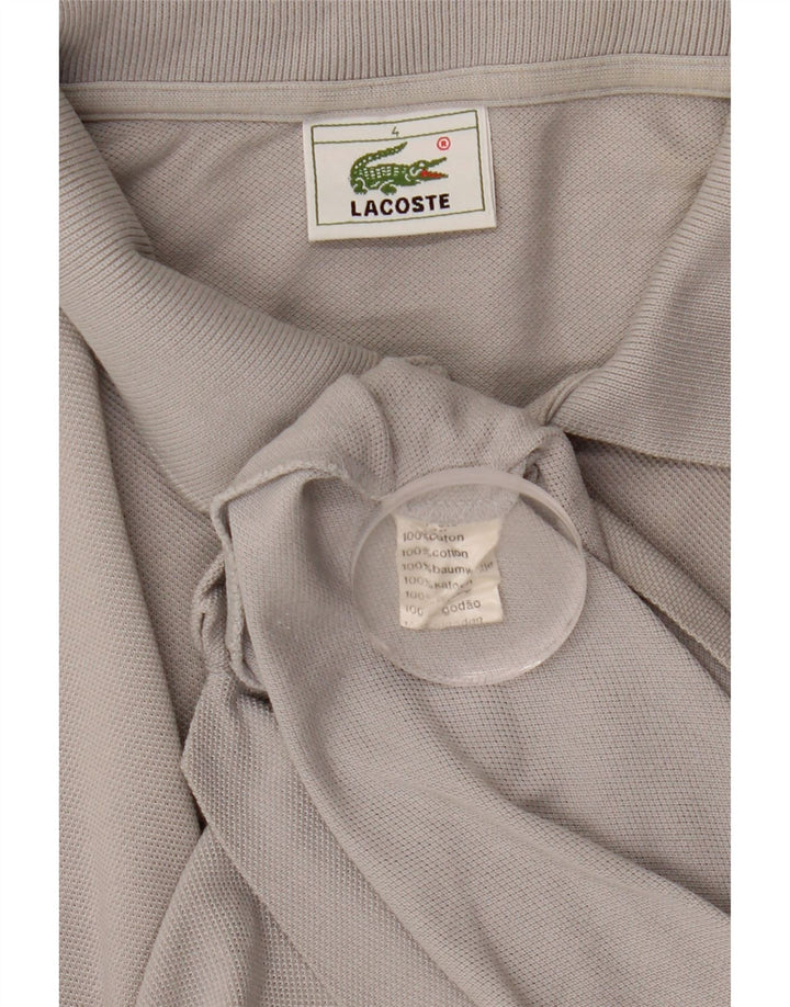 Polo da uomo Lacoste taglia 4 in cotone grigio medio