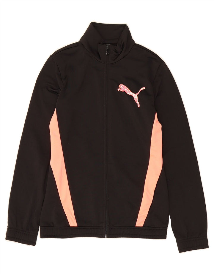 PUMA Boys Tracksuit Top Jacket 11-12 Years Large  Black Colourblock Vintage Puma and Second-Hand Puma from Messina Hembry 