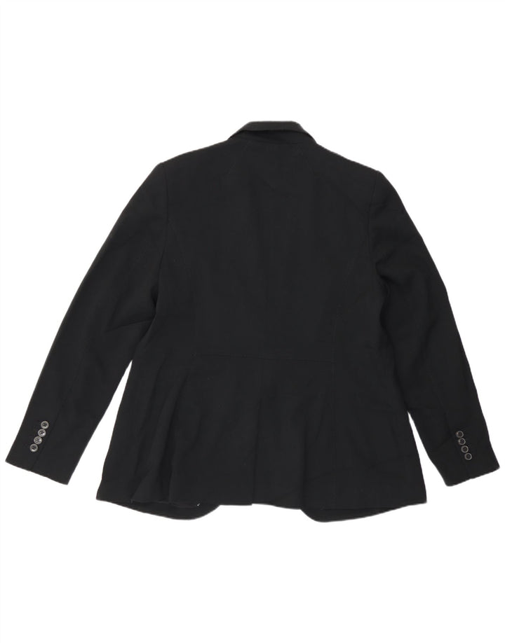 Marks & Spencer Womens 1 Button Blazer Jacket UK 16 Large  Black Polyester