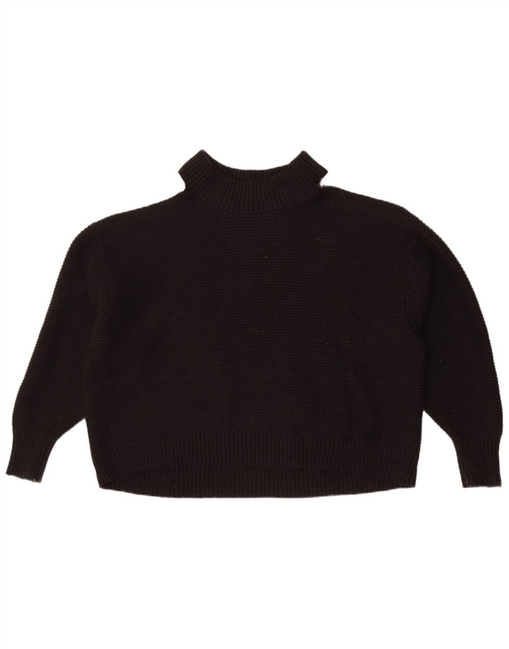 Zara Womens Oversized Turtle Neck Jumper Sweater UK 14 Medium Black