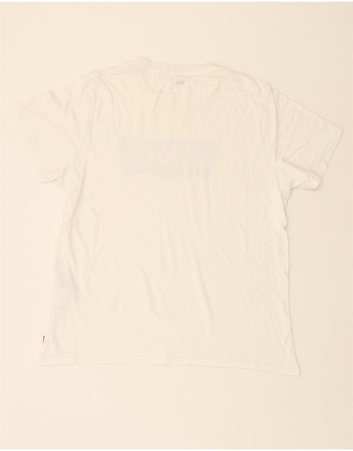 LEVI'S Mens Graphic T-Shirt Top Large White Cotton Vintage Levi's and Second-Hand Levi's from Messina Hembry 