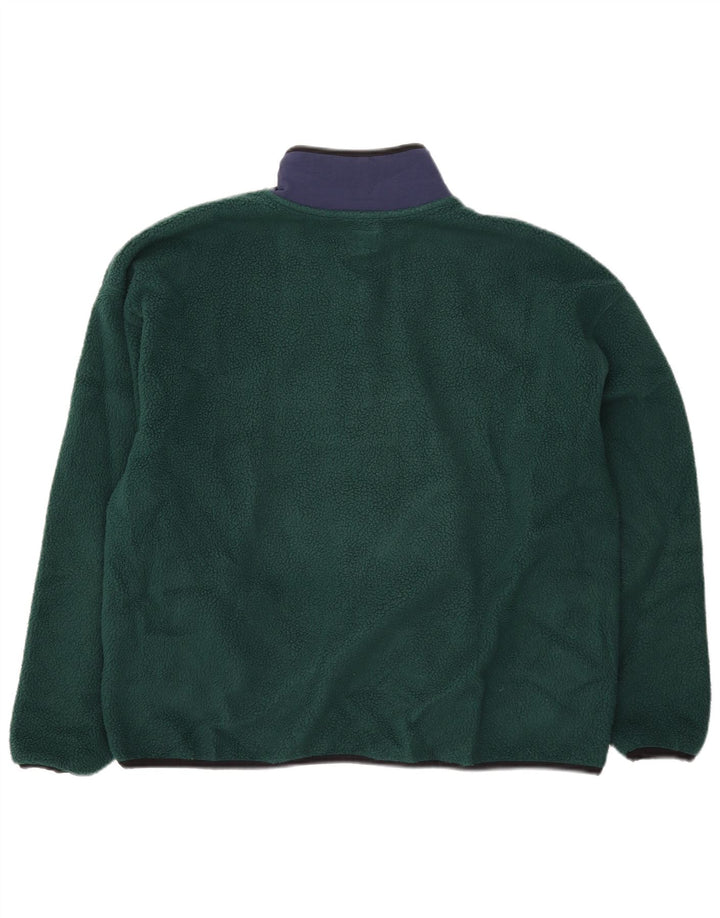 Levi's Dame Oversized Fleece Jumper UK 14 Medium Green Colourblock
