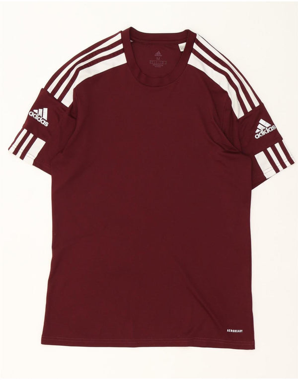Adidas Mens Aeroready T-Shirt Top Medium Burgundy Polyester