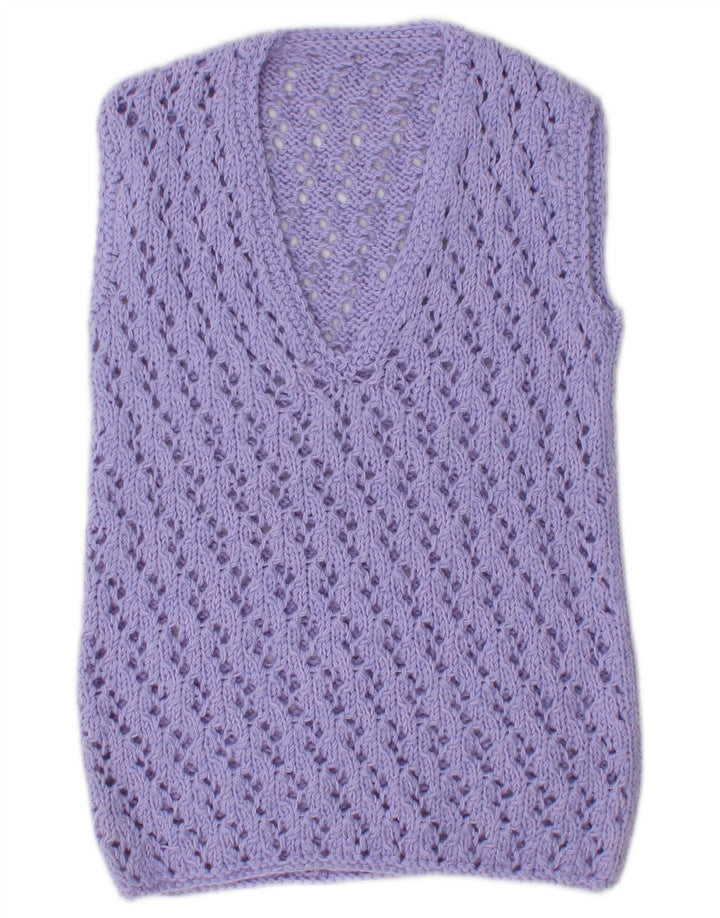 Vintage Womens Vest Tank Top UK 12 Medium Purple