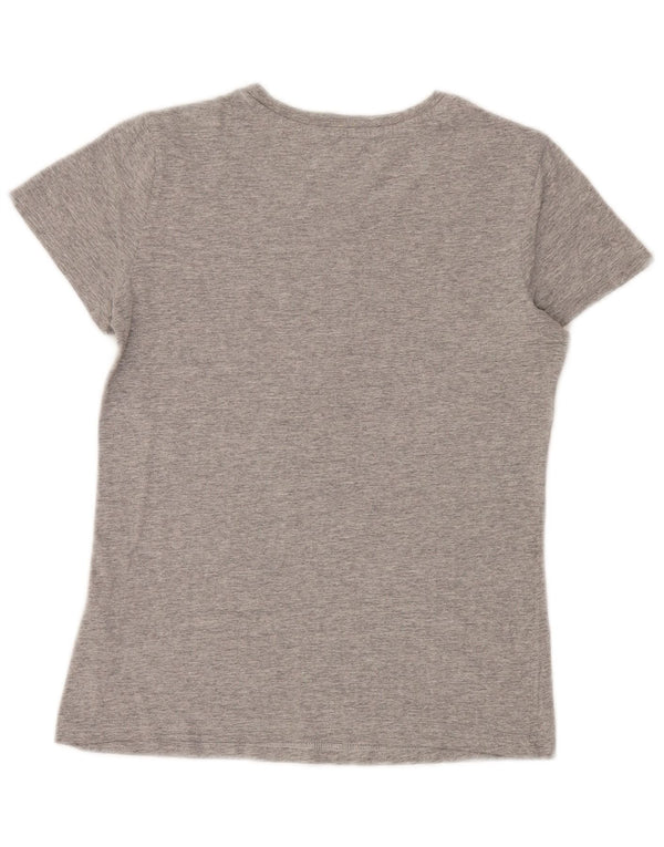 Adidas Damen Grafik T-Shirt Top UK 10 Small Grau Baumwolle Sport