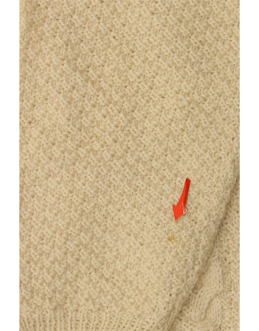 Vintage Mens V-Neck Jumper Sweater Large Beige