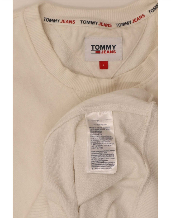 Tommy Hilfiger Mens Graphic Regular Fit Sweatshirt Jumper Large White