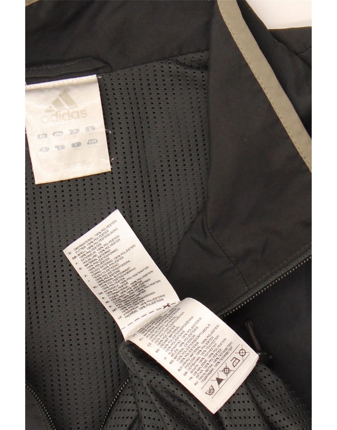 ADIDAS Mens Rain Jacket XL Black Polyester