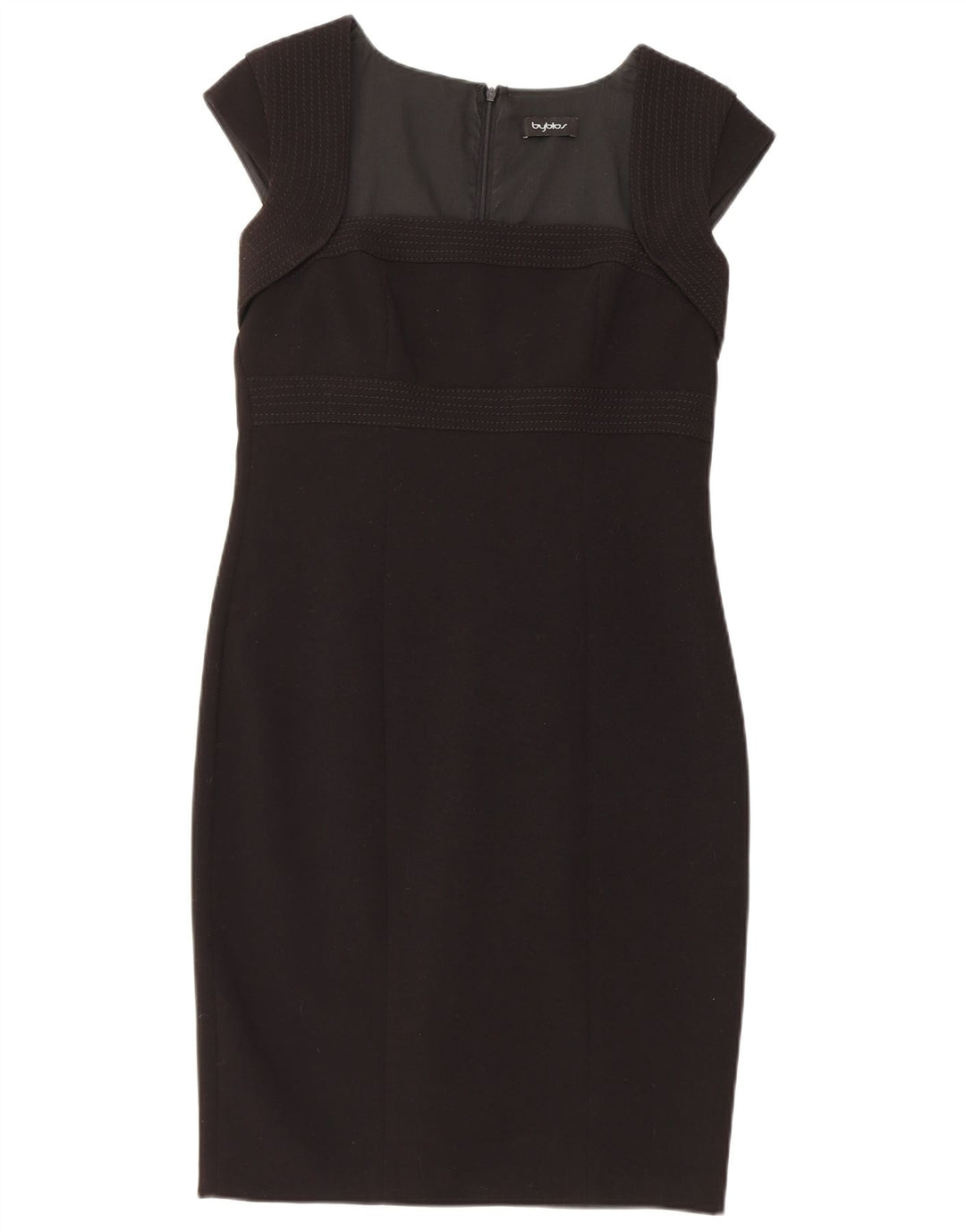 BYBLOS Womens Sheath Dress IT 46 Large Black Polyester