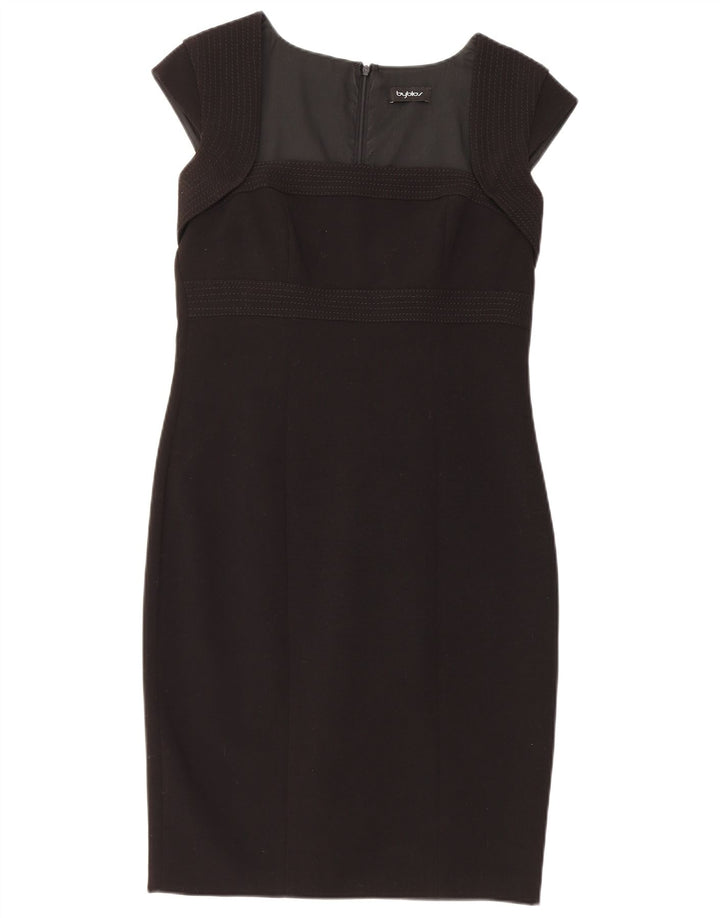 BYBLOS Womens Sheath Dress IT 46 Large Black Polyester