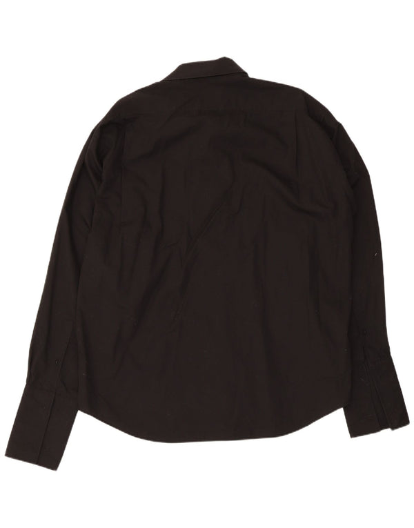Yves Saint Laurent Herre Formel skjorte Størrelse 43 17 XL Sort Bomuld