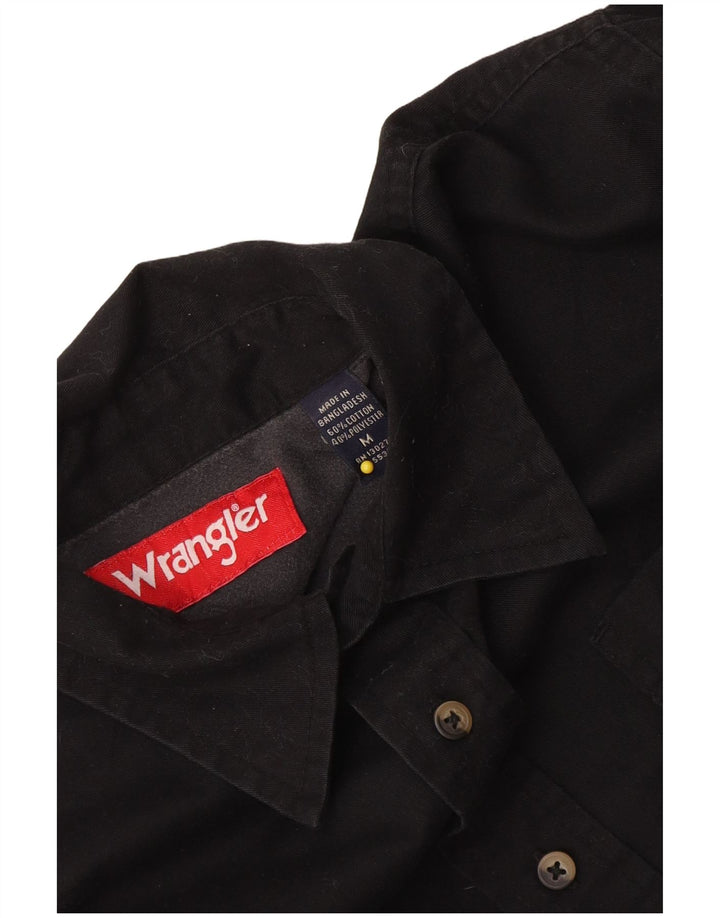 Wrangler Mens Shirt Medium Black Cotton
