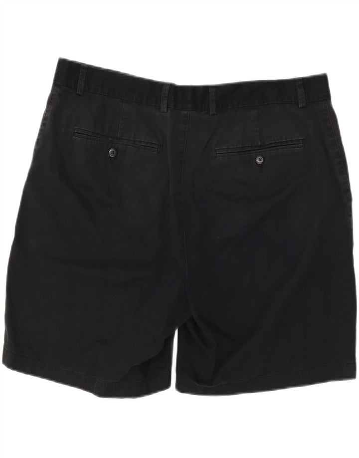 IZOD Mens Chino Shorts W36 Large Black Cotton
