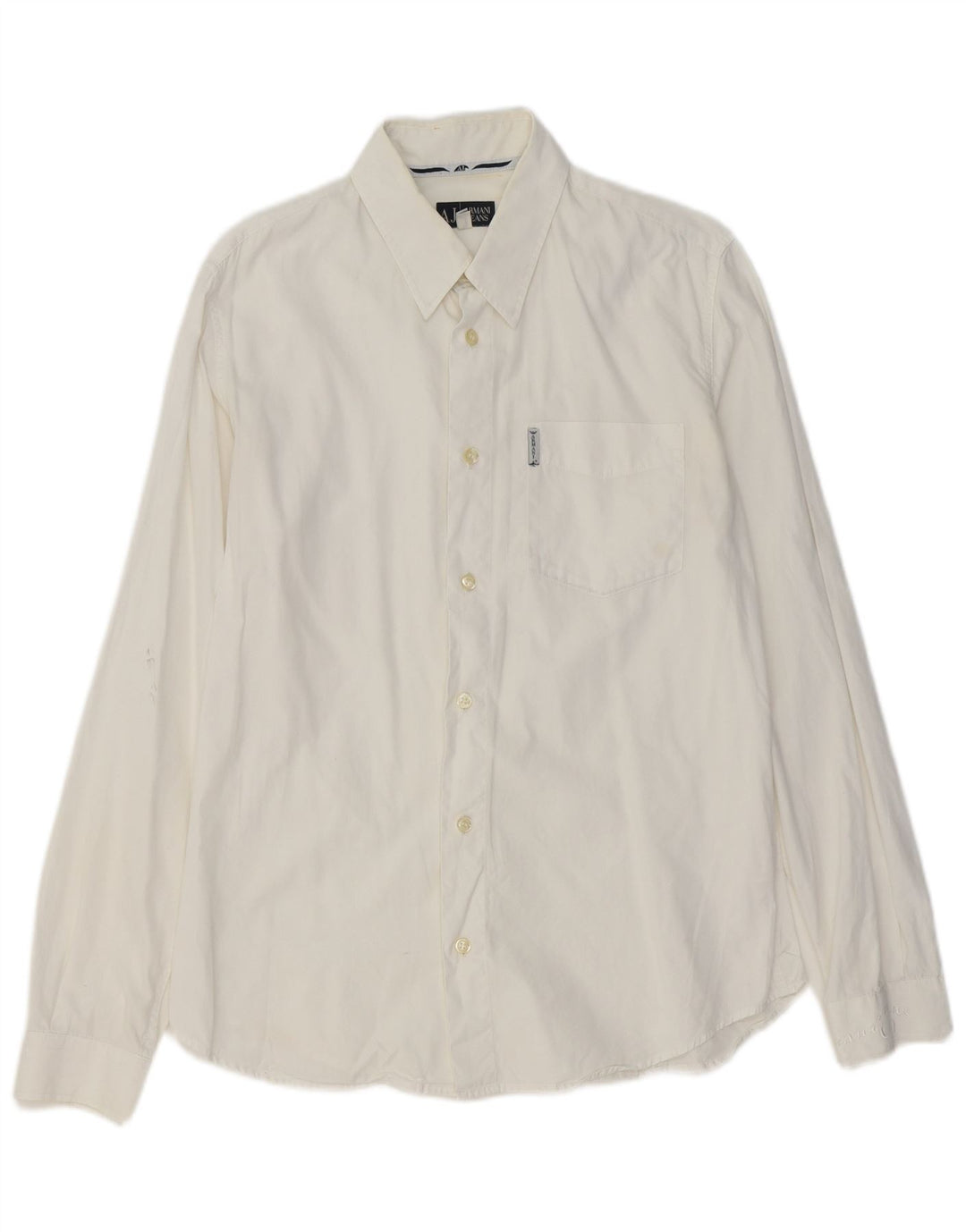 Armani Jeans Mens Shirt Small White Cotton