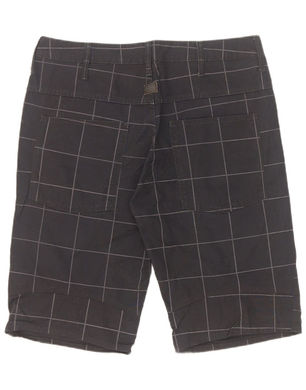 Bermuda da uomo G-Star W32 cotone medio a quadri neri