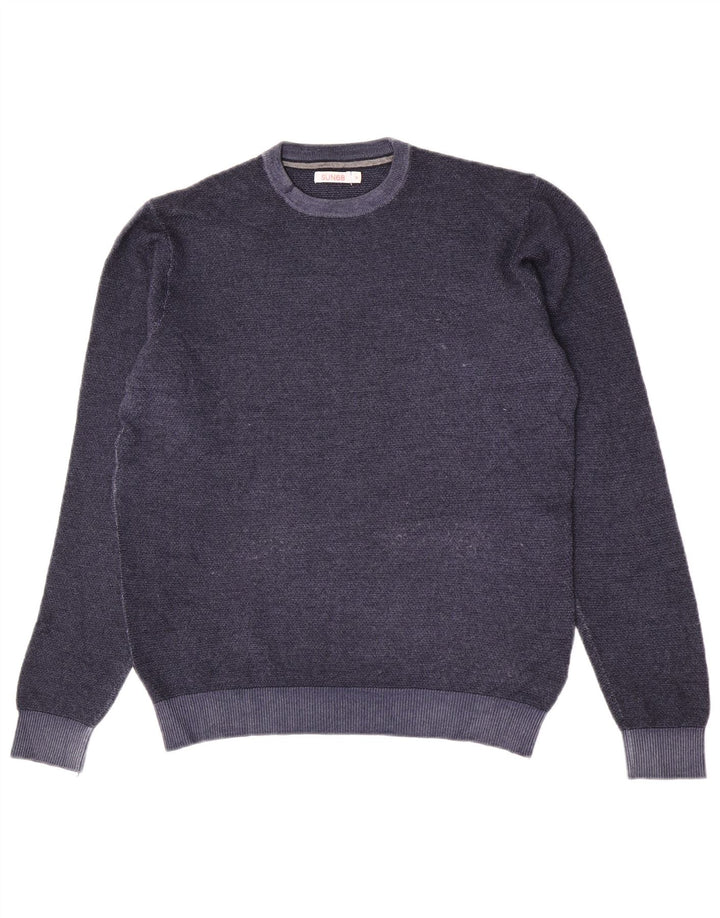 Sun68 Herre Crew Neck Jumper Sweater Medium Navy Blue Uld