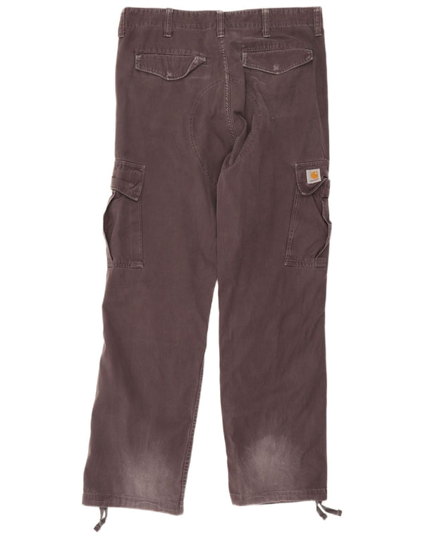 Pantaloni cargo dritti da uomo Carhartt W34 L34 cotone grigio