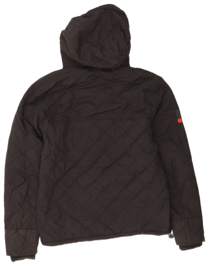 Superdry Mens Windcheater Hooded Windbreaker Jacket UK 38 Medium Black