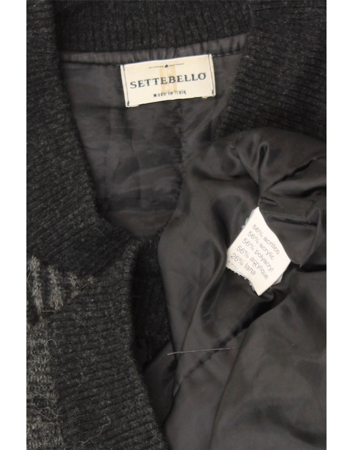 Maglione cardigan da uomo Settebello grigio medio geometrico acrilico retrò