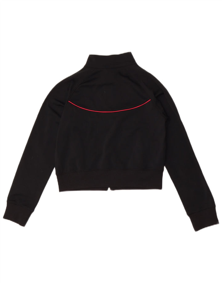 Nike Girls Crop Tracksuit Top Jacket 10-11 Years Medium Black Polyester