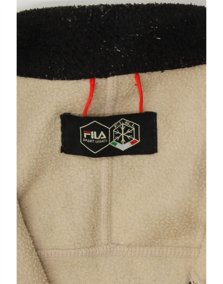 FILA Mens Fleece Jacket UK 36 Small Off White Colourblock