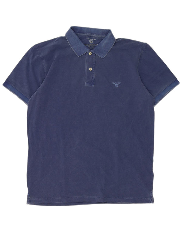 Gant Mens Polo Shirt Large Blue Cotton