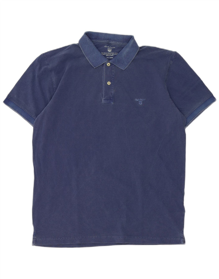 Gant Mens Polo Shirt Large Blue Cotton