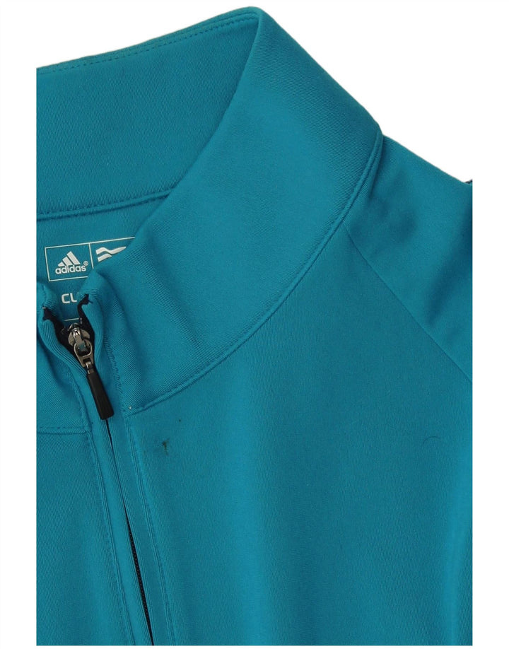 ADIDAS Mens Climalite Zip Neck Sweatshirt Jumper XL Blue Polyester