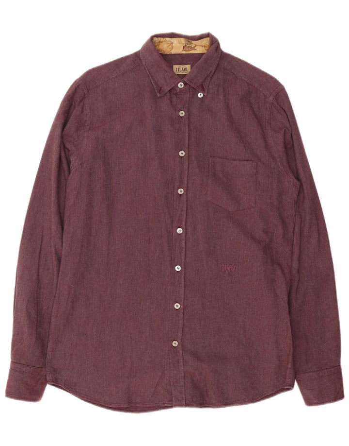 ALVIERO MARTINI Mens Shirt Medium Burgundy