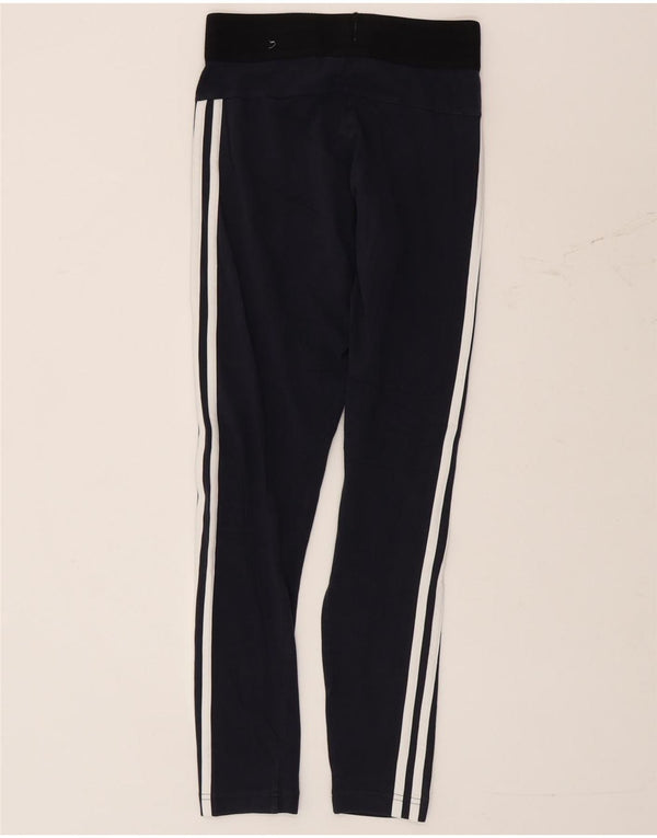 Adidas Damen Leggings UK 4/6 XS Marineblau Colourblock Baumwolle