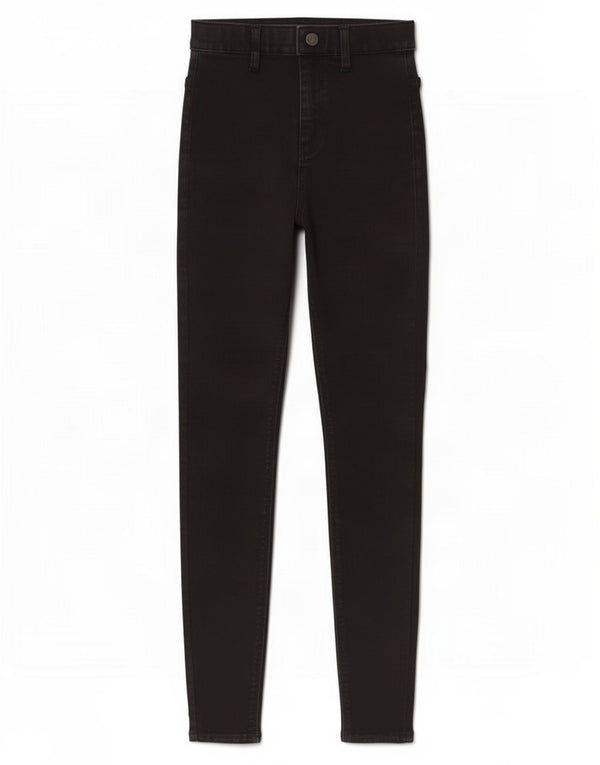 Topshop Damen Joni Skinny Jeans UK 8 Small W26 L28 Schwarze Baumwolle