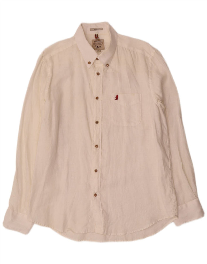 Marlboro Classics Mens Regular Fit Shirt Large Off White