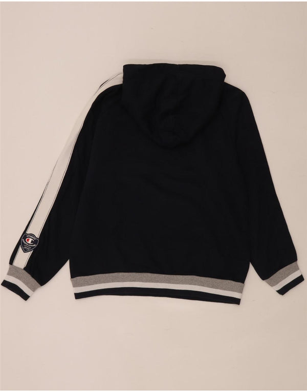 Champion Maglia da uomo con cappuccio Udine Scacochi Large Blu Navy Colourblock