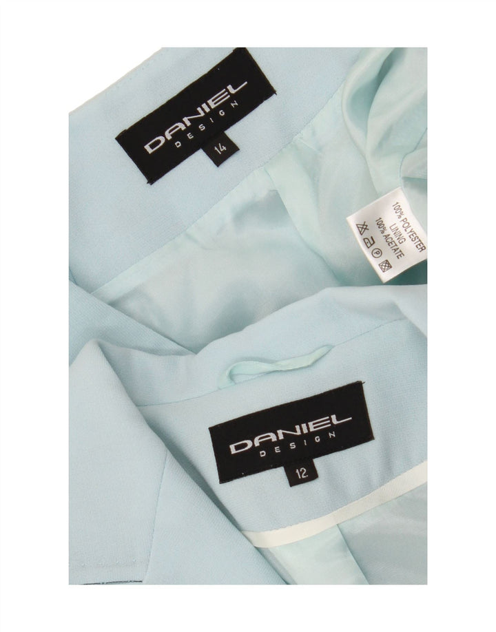 VINTAGE Womens 2 Button 2 Piece Set UK 12 Medium W32  Blue Polyester Vintage Vintage and Second-Hand Vintage from Messina Hembry 